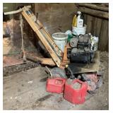 Montgomery Ward rototiller & gas cans