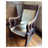 Antique rocker & large urn