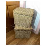 2 wicker file boxes, 15 1/2x12x12 1/2'