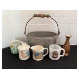 Vintage Pail, Japan creamer & sugar, vintage