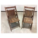 Vintage wood children's folding chairs