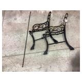 27' tall cast iron bench ends & hardware