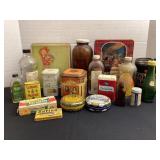 Vintage tins & bottles