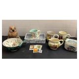 Vintage creamers, ashtrays & more