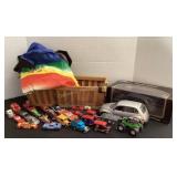 Basket of die cast cars, 1:18 PT Cruiser,