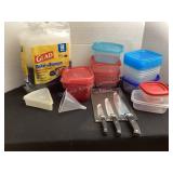 New Chicago Cutlery knife set & storage containers