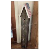 Decorative barn wood birdhouse, 45 1/2' tall