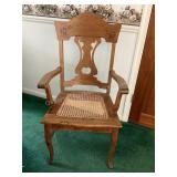 Cane seat oak antique chair