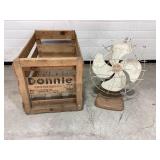 Donnie Cantelope crate & vintage fan, works