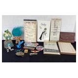 Vintage Bridge score pads, pins, troll,
