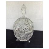 Lead Crystal Footed & Covered Dish