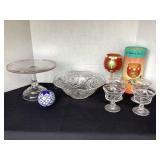 Pedestal cake plate, fruit bowl, Inky Bozko wine