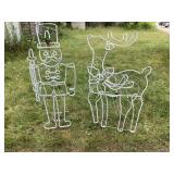 Lighted Deer & Soldier, appx. 51" tall, work