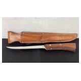 Western Filet Knife with leather sheath
