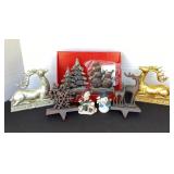 Iron stocking hangers & Christmas decor