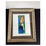Nicolin & Gublin Toucan in vintage metal frame,