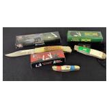 3 Pocket Knives; Bear Hunter 1 of 600 knife,