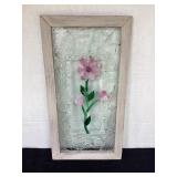 Art Glass Flower Picture, 10 1/2x19 3/4"