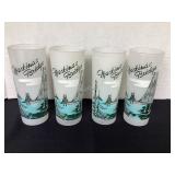 Set of 4 Mackinac Bridge Frosted  6 1/2" Tumblers