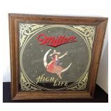 1980 Miller High Life beer mirror, 19x19"