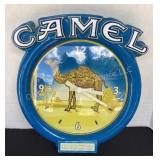 Camel plastic clock, works, 16x17" tall