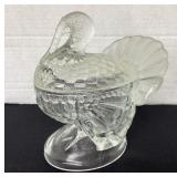 Vintage L.E. Smith covered turkey candy dish
