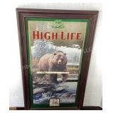 Miller High Life Brown Bear Beer Mirror,