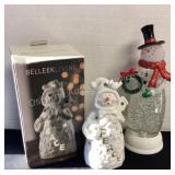 BelleekLiving lighted snowman & snowman snow globe