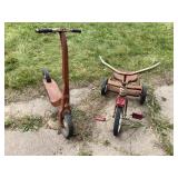 Vintage AMF Junior tricycle & scooter