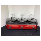 Farberware 3 Crock Slow Cooker with lid holders