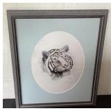 Charles Adenauer White Tiger Print, 15x18 1/2"