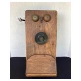 Antique wood telephone box, 12x19" tall x 9ï¿½