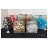 5 lighted glass blocks & tea light lamp, all work