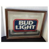 Bud Light beer mirror, 22x18"