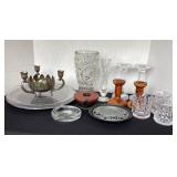 Beautiful pressed glass vases, serving plates,