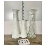 Anchor Hocking Star & Bar Glass Bud Vases Lot