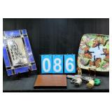 Vintage Horse Toys And Plate