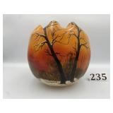 Legras Hand-Painted French Art Glass Landscape Vas