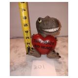 DWK ceramic T-rex with heart