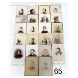 Lot of 22 Vintage Cabinet Card Photos