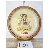 1988 Hummel Plate w/Wood Frame & Hanger 9ï¿½