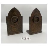 Arts & Crafts Hammered Copper Bookends