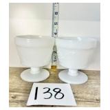 Vintage Anchor Hocking Milk Glass Harvest Bowls