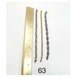 Lot of 3 Sterling Silver Bracelets