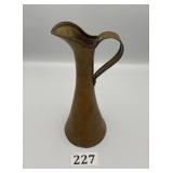 Russian Arts & Crafts Hammered Brass Pitcher