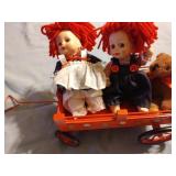 Baby Rosie & Rags w/ teddy and wagon