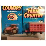 CAse IH 7240 tractor and bale throw wagon