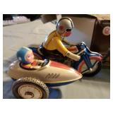 Wind up motorcycle w/ sidecar
