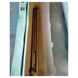 2 curtain rods and finials 48-108 in.