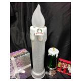 Christmas candles, decor, and gift box